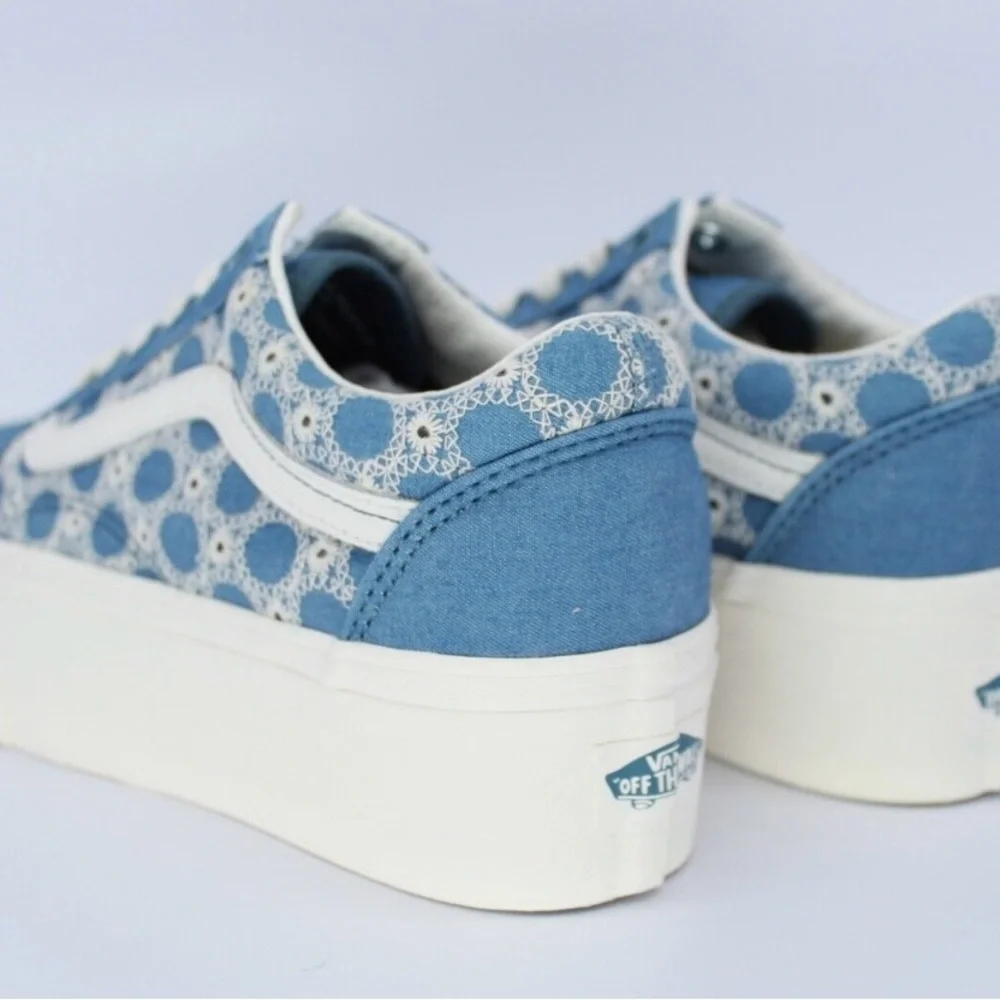 NWT Vans Denim Mix Blue Old Skool Stac - Picture 3 of 7